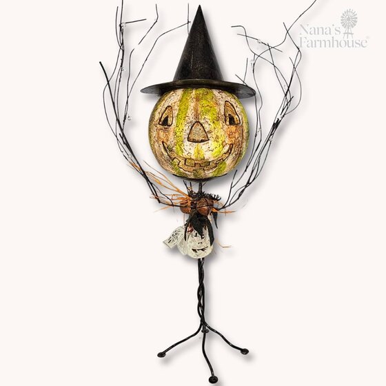 Pumpkin Head with Witch Hat