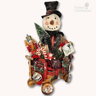 Snowman In Wagon with Toys