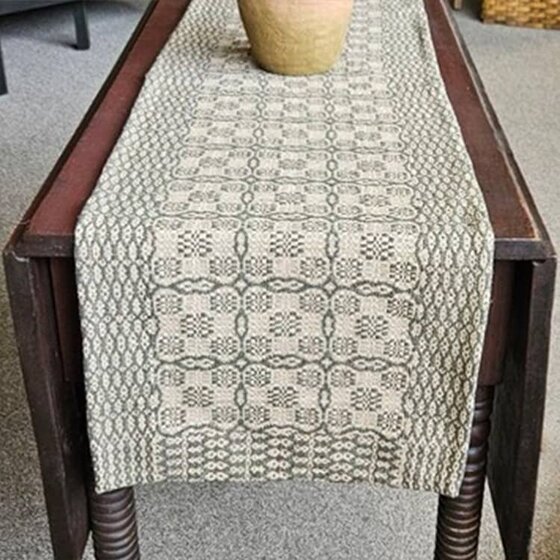 Saratoga Green Linen Long Runner