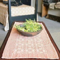 Saratoga Rust Linen Short Runner - 14" x  32"