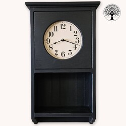 Homestead Clock W/Display Shelf Black - 25" x 14" x 6"