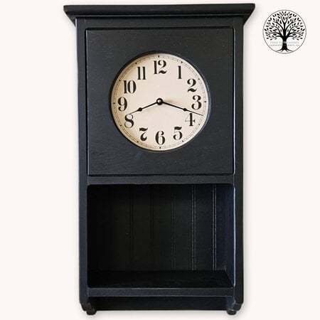 Homestead Clock W/Display Shelf Black