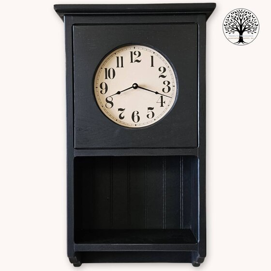 Homestead Clock W/Display Shelf Black