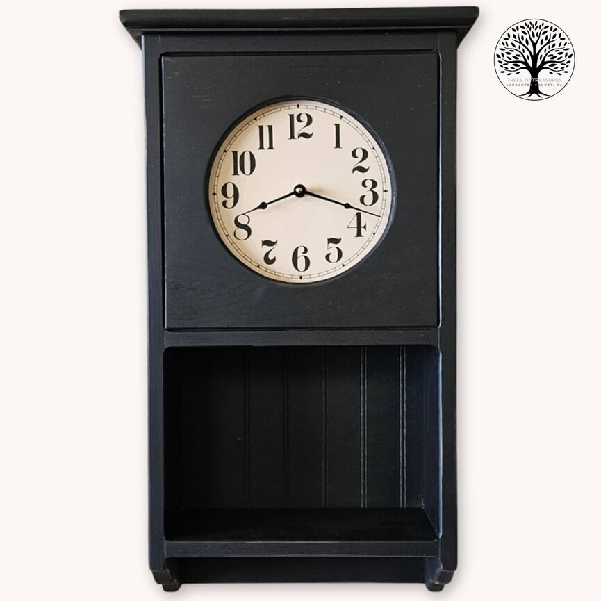 Homestead Clock W/Display Shelf Black - 25" x 14" x 6"