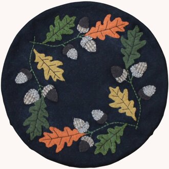 Leaves & Acorns Wool Felt Candle Mat