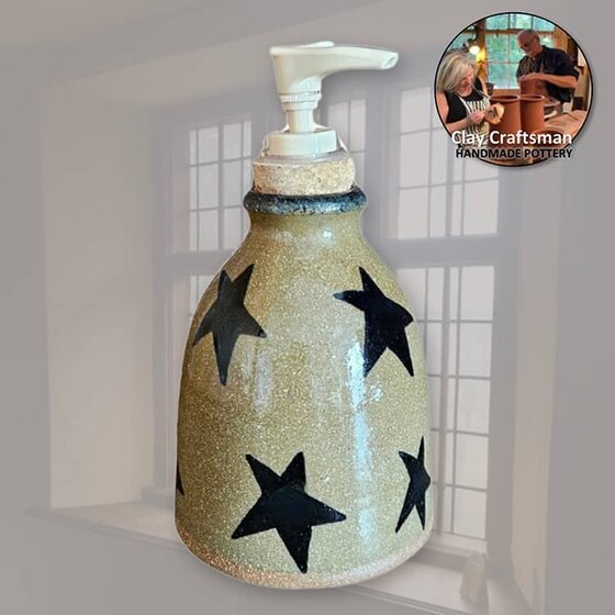 Crock Soap Dispenser with Stars