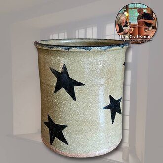 Pottery Crock with Stars - Small