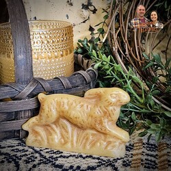 Natural Beeswax Running Rabbit - 4" x 2.5"