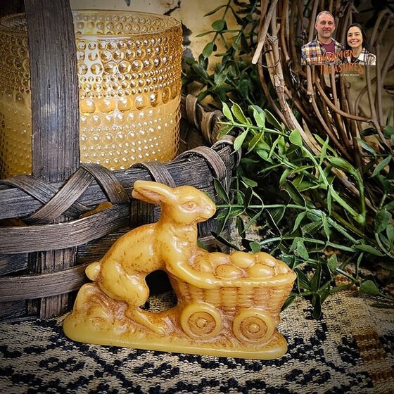 Egg Cart Rabbit Natural Beeswax - Small