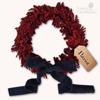 Red Velvet Wool Felt Wreath - 9"