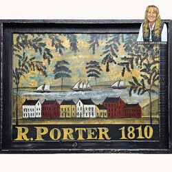 Kathy Graybill Hand Painted R. Porter 1810 Original Artwork Black Frame - 21" x 27"