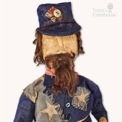 Prim Union Soldier with Tattered Uniform & American Flag - 28"