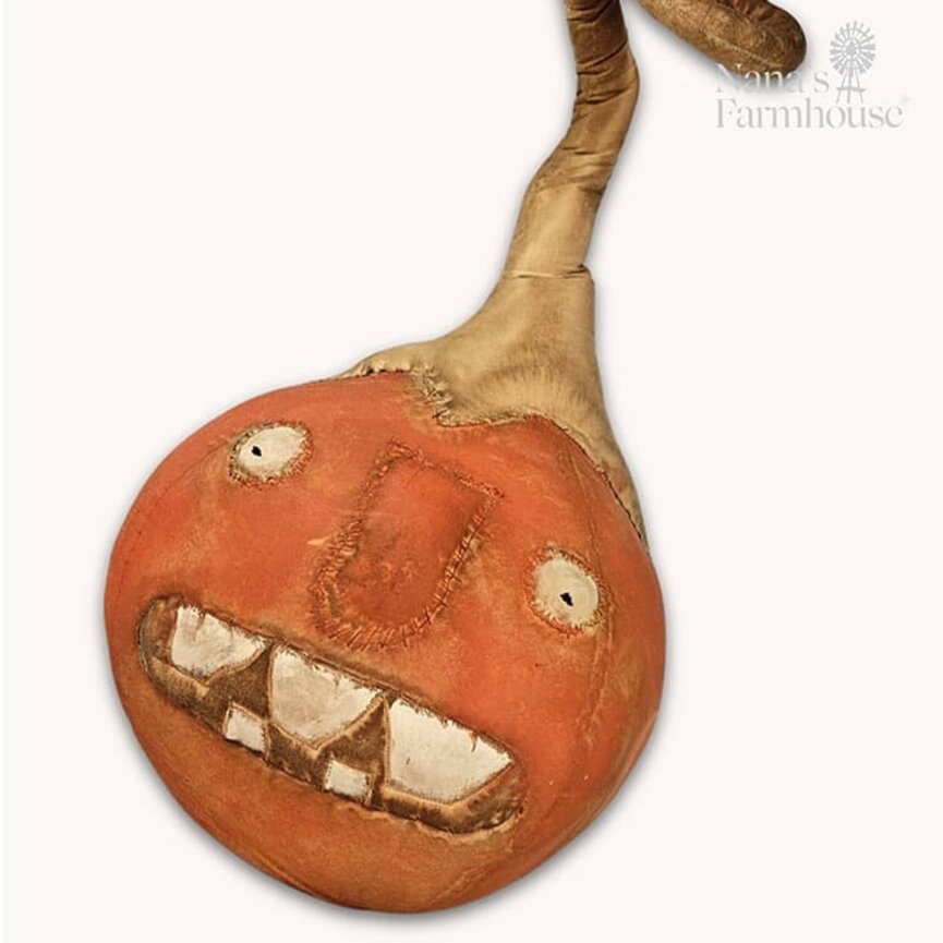 Prim Funky Face Pumpkin Head Orange - 22" x 43"