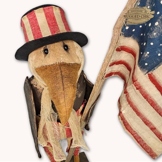Primitive Eagle Uncle Sam Doll - 30"