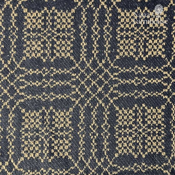 Nantucket Black over Mustard Table Square - 34"