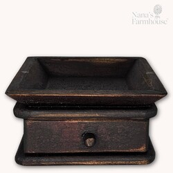 Square Wooden Distressed Candle Tray