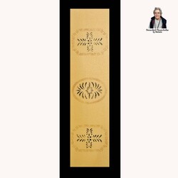 Bump Tavern Field Tan with Black Border Table Runner Floor Cloth - 36" x 12"