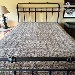 Pine Creek Saratoga Bed Cover Green over Linen - Various Sizes