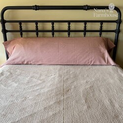 Bolster Handmade Homespun Small Red Check - 60" x 20"