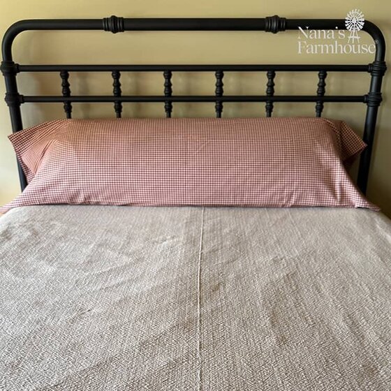 Red Check Handmade Bolster - 60"