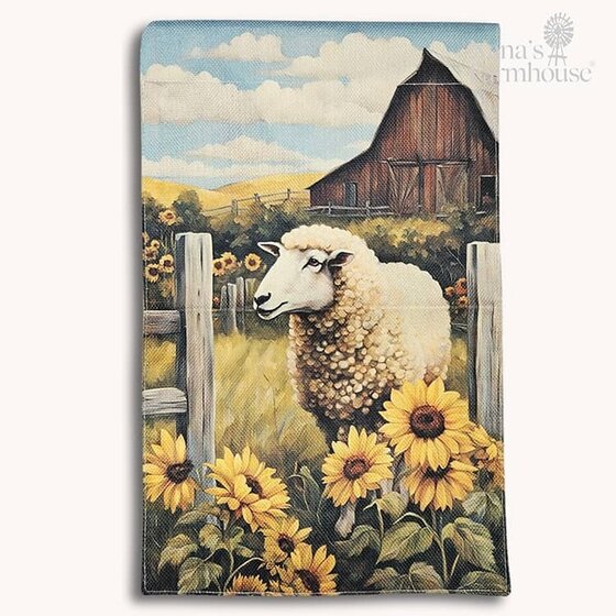 Sheep & Sunflowers Garden Flag