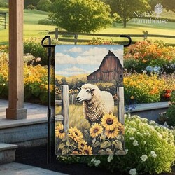Sheep & Sunflowers Double Sided Garden Flag - 17.25" x 12.5"