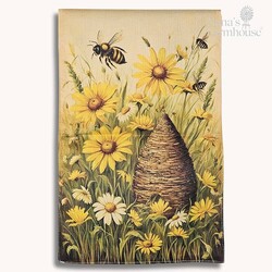 Bee Skep & Daisies Double Sided Garden Flag - 17.25" x 12.5"