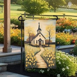 Springtime Church Double Sided Garden Flag - 17.25" x 12.5"