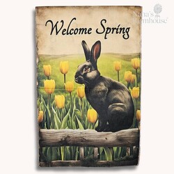 Welcome Spring Bunny Double Sided Garden Flag - 17.25" x 12.5"