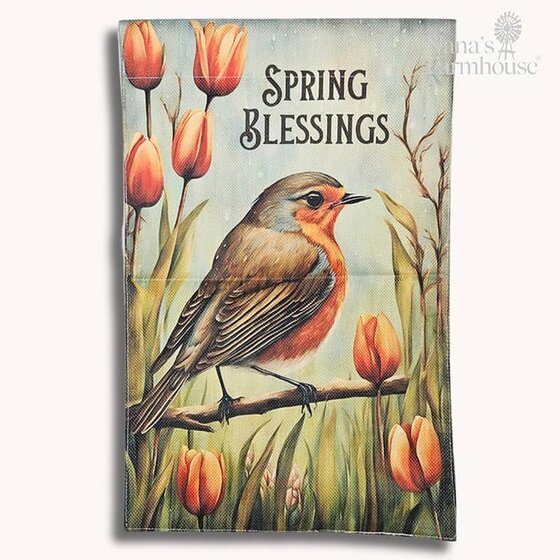 Spring Blessings Bird Garden Flag