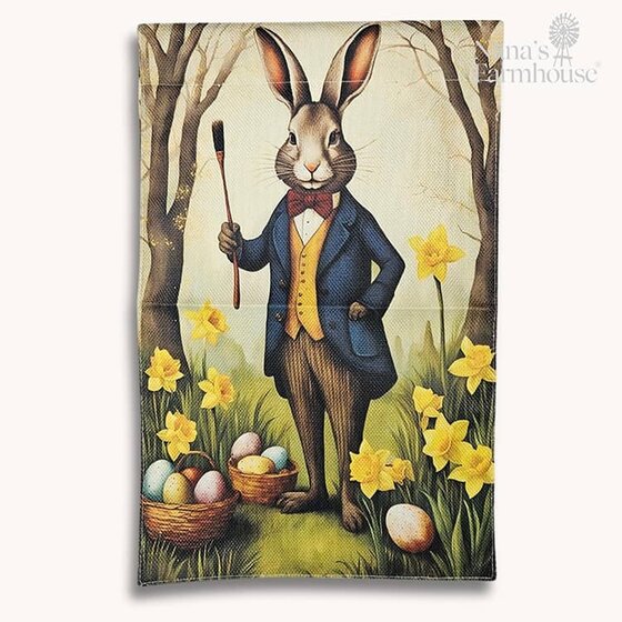 Roscoe The Artist Rabbit Double Sided Garden Flag
