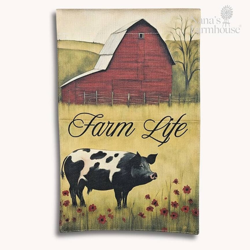 Farm Life Pig Garden Flag - 17.25" x 12.5"