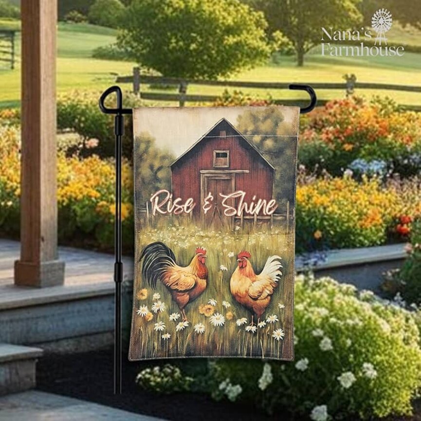 Rise & Shine Double Sided Garden Flag - 17.25" x 12.5"