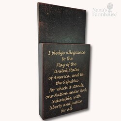 I Pledge Allegience Wall Box Black over Red - 24" x 12" x 3"