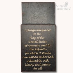 I Pledge Allegience Wall Box Black over Red - 24" x 12" x 3"