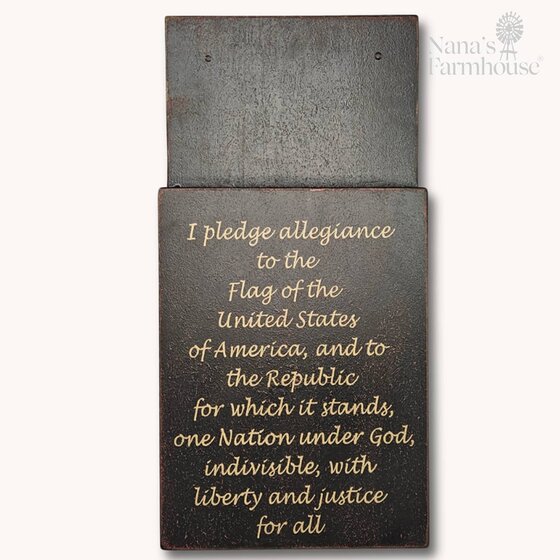 I Pledge Allegience Wall Box - Black over Red