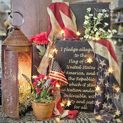 I Pledge Allegience Wall Box Black over Red - 24" x 12" x 3"