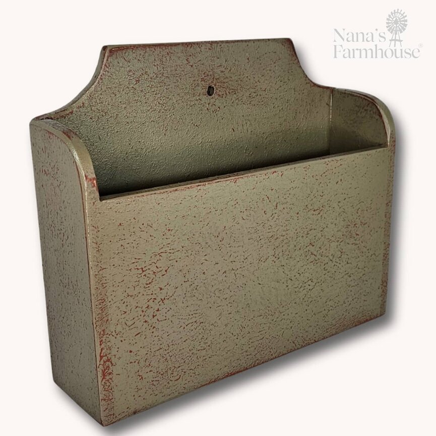 Wall Box Sage Green Over Red - 11" x 13" x 3.5"