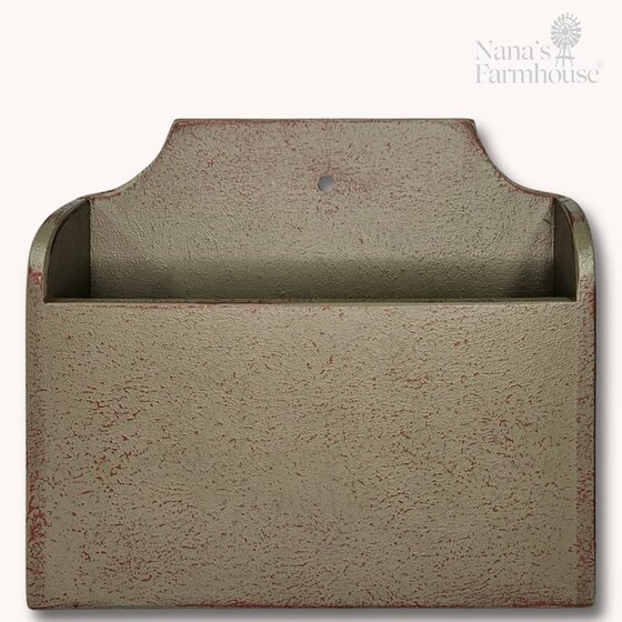 Primitive Wall Box - Sage Green Over Red
