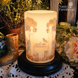 Garden Gate Summer Flowers Candle Sleeve - Vanilla