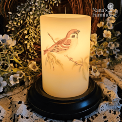 Tree Sparrow Candle Sleeve Vanilla