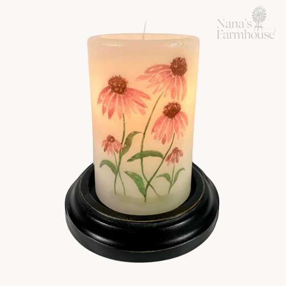 Watercolor Cone Flowers Candle Sleeve - Vanilla