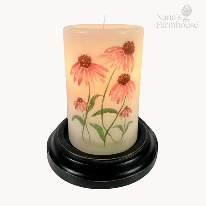 Watercolor Cone Flowers Candle Sleeve - Vanilla