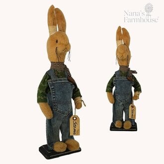 Seamus Rabbit Green Clover Shirt & Overalls