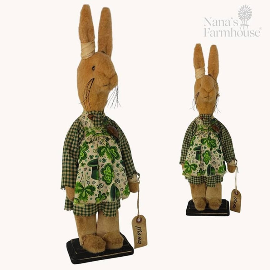 Mara Rabbit in Shamrock Apron - 20"