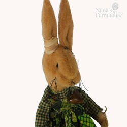 Mia Rabbit Checked Dress & Green Shamrock Apron - 20"