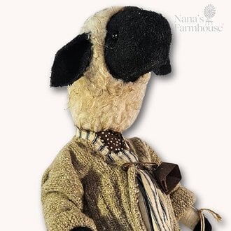 Blanche Girl Sheep Doll with Apron - 15"