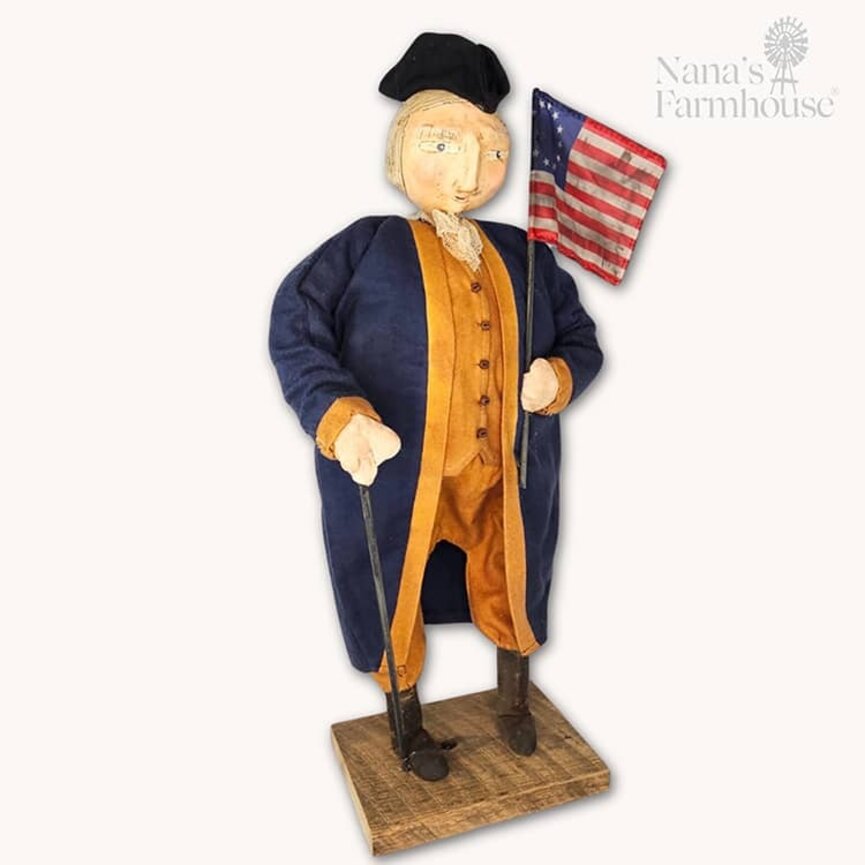 George Washington Doll with Betsy Ross Flag - 20"