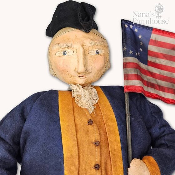 George Washington Doll with Betsy Ross Flag
