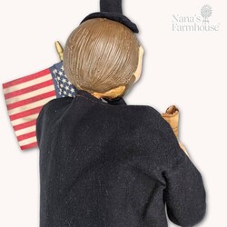 Abe Lincoln Holding Rolled Scroll & American Flag - 21"